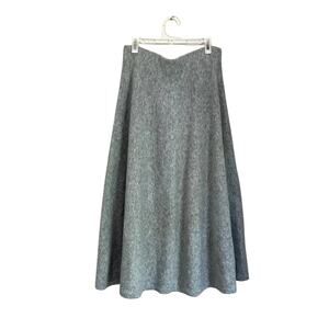Uniqlo Gray Wool Blend A Line Midi Flare Women's Clausal Skirt Size M